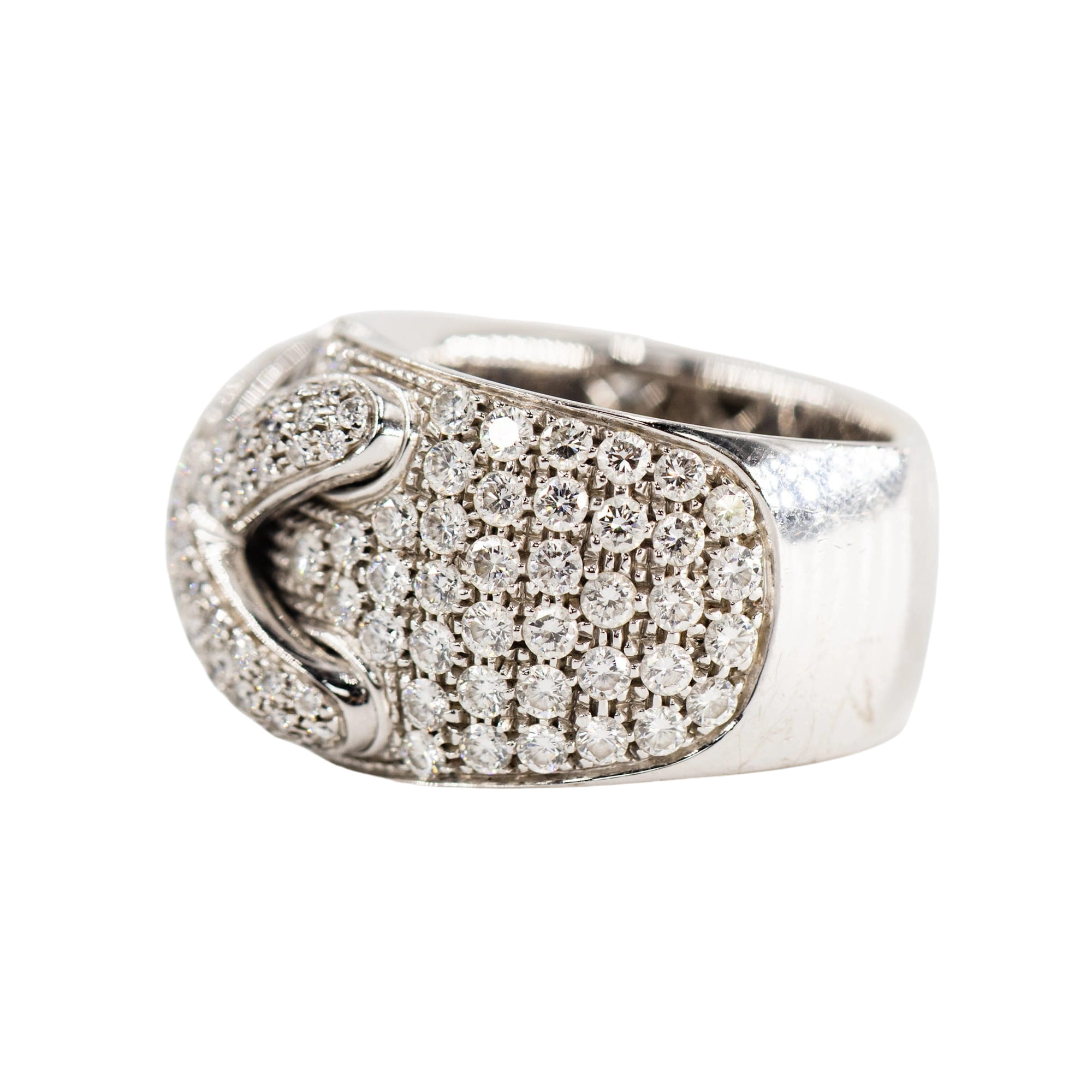 Bague Bandeau CHAUMET "Liens XL" en or blanc et diamants