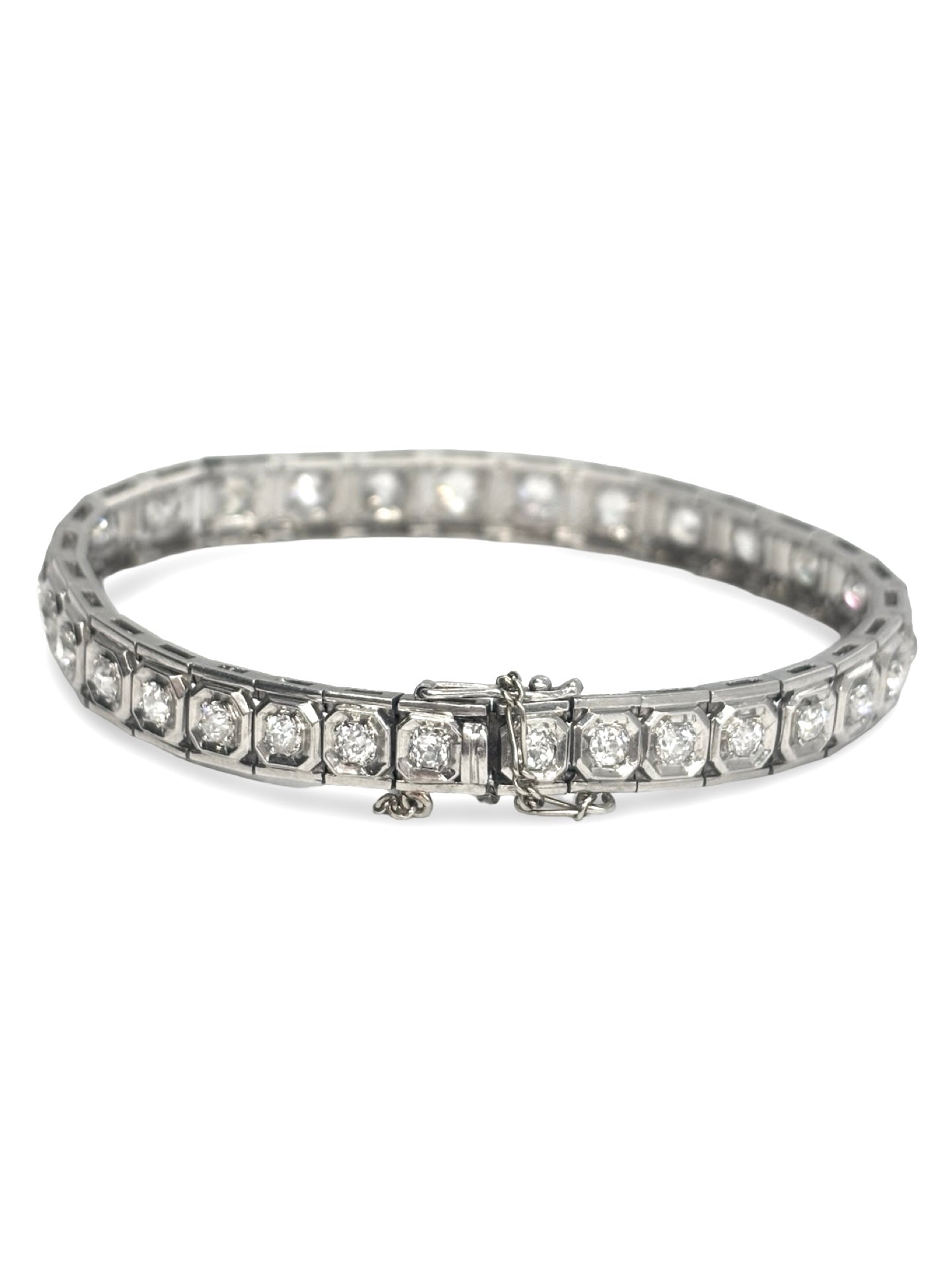 Bracelet Ligne en or blanc et diamants