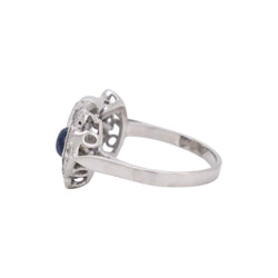 Bague Toi & Moi en or blanc, saphir et diamants