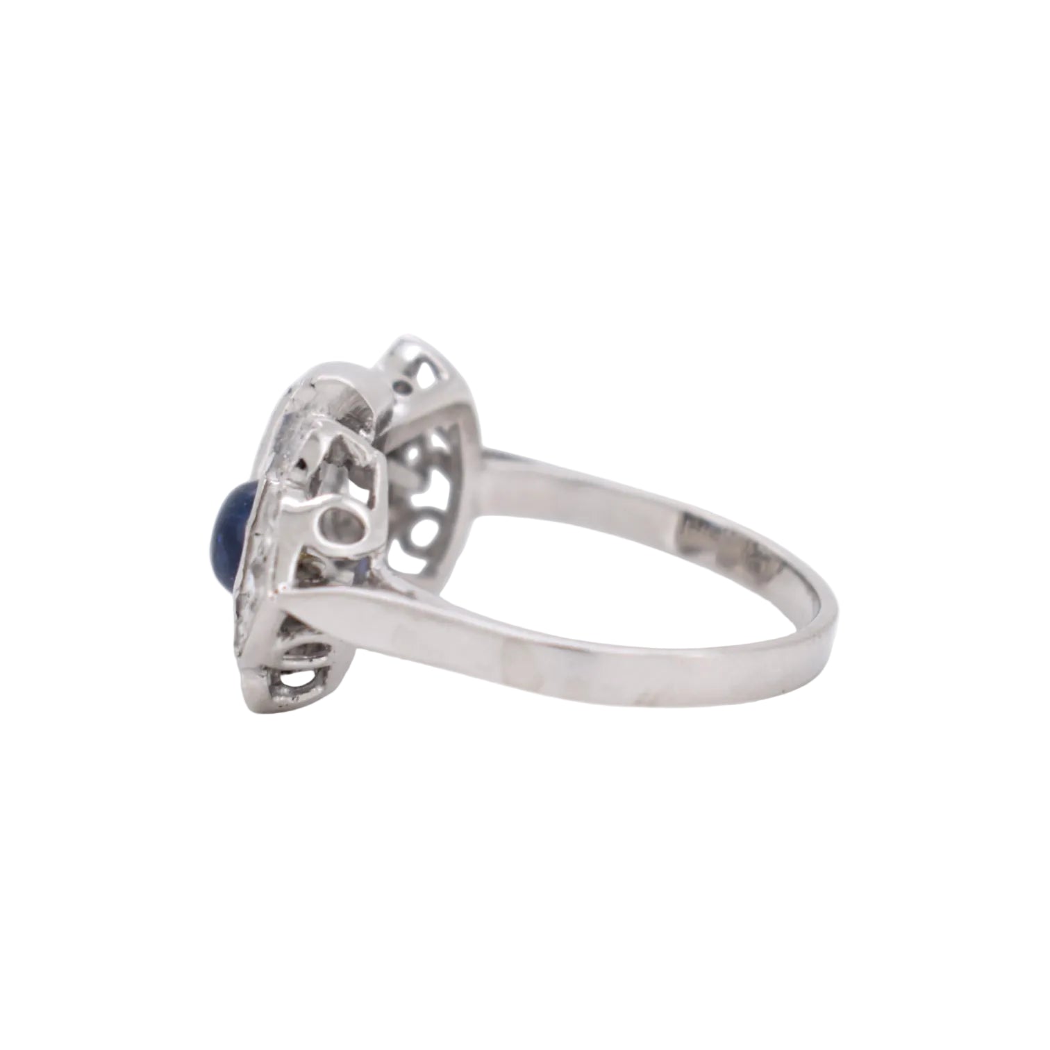Bague Toi & Moi en or blanc, saphir et diamants