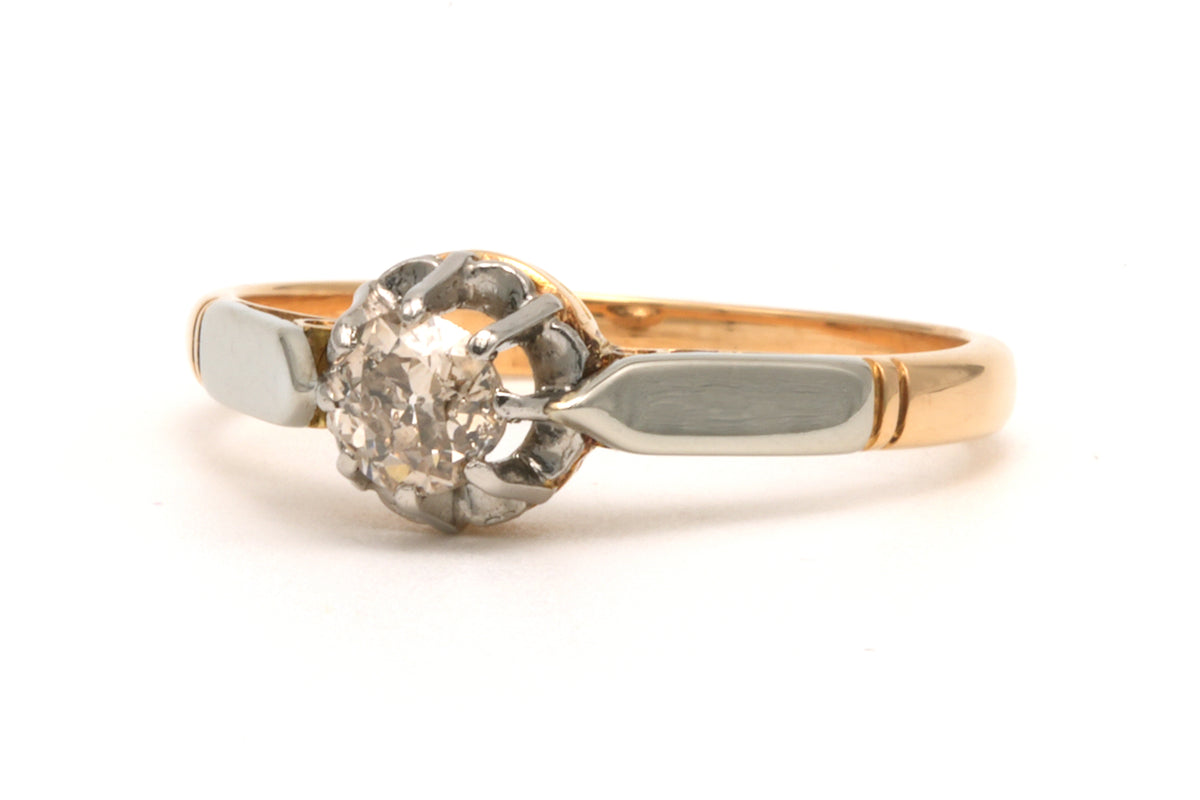 Bague Solitaire en or jaune et diamant
