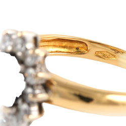 Bague Marguerite en or jaune, saphir et zirconiums