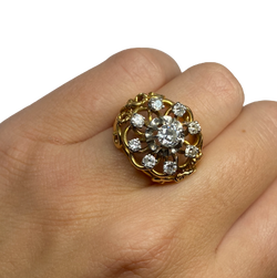 Bague Dôme en or jaune et diamants