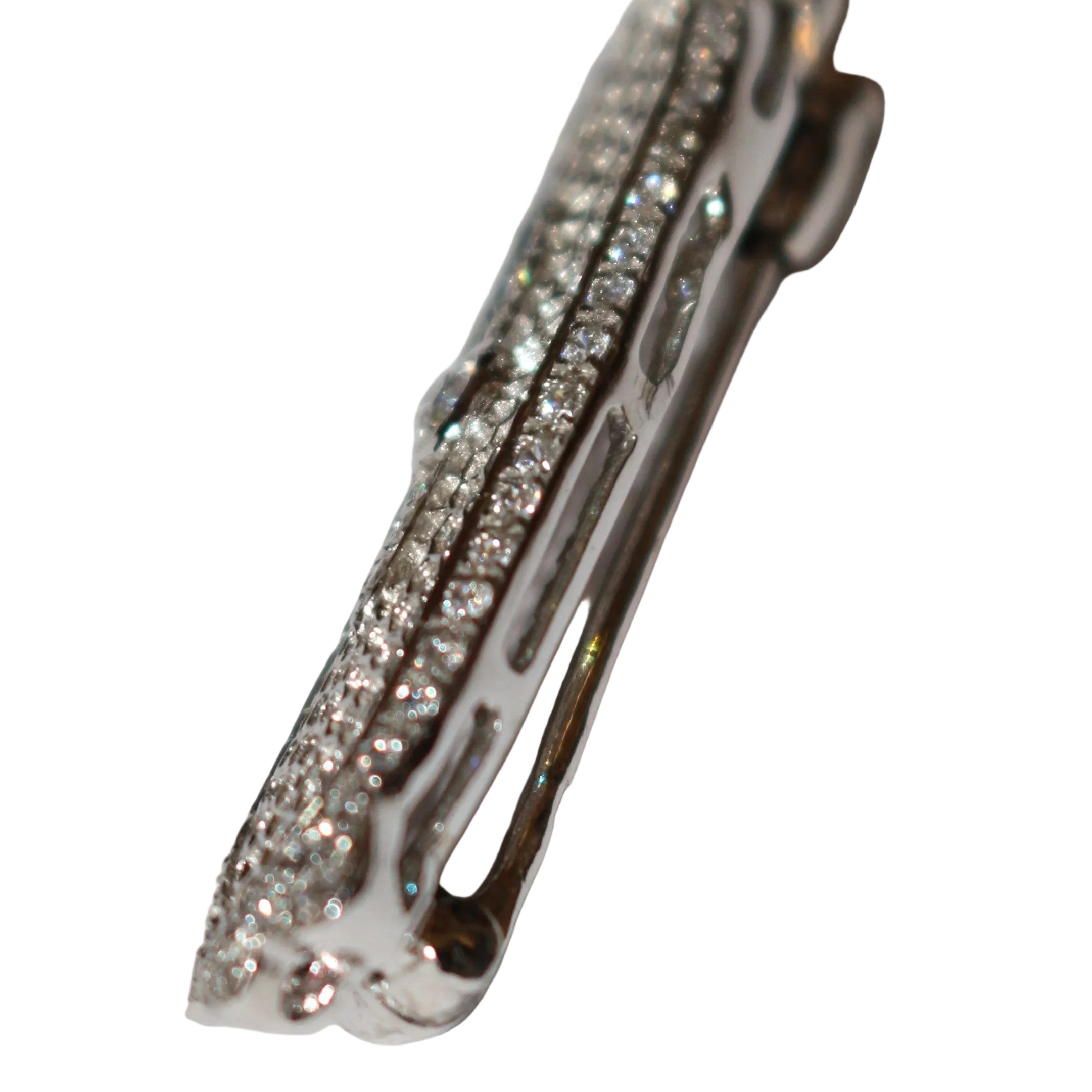 Broche Barrette en or blanc et diamants