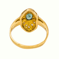 Bague  Marquise Or jaune Emeraude