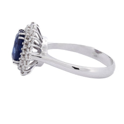 Bague Entourage en or blanc, saphir et diamants