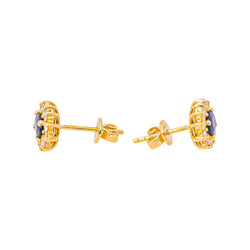 Boucles d'oreilles Puces Or jaune Saphir