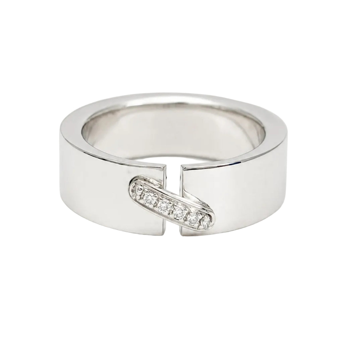 Bague Bandeau CHAUMET Liens en or blanc et diamants