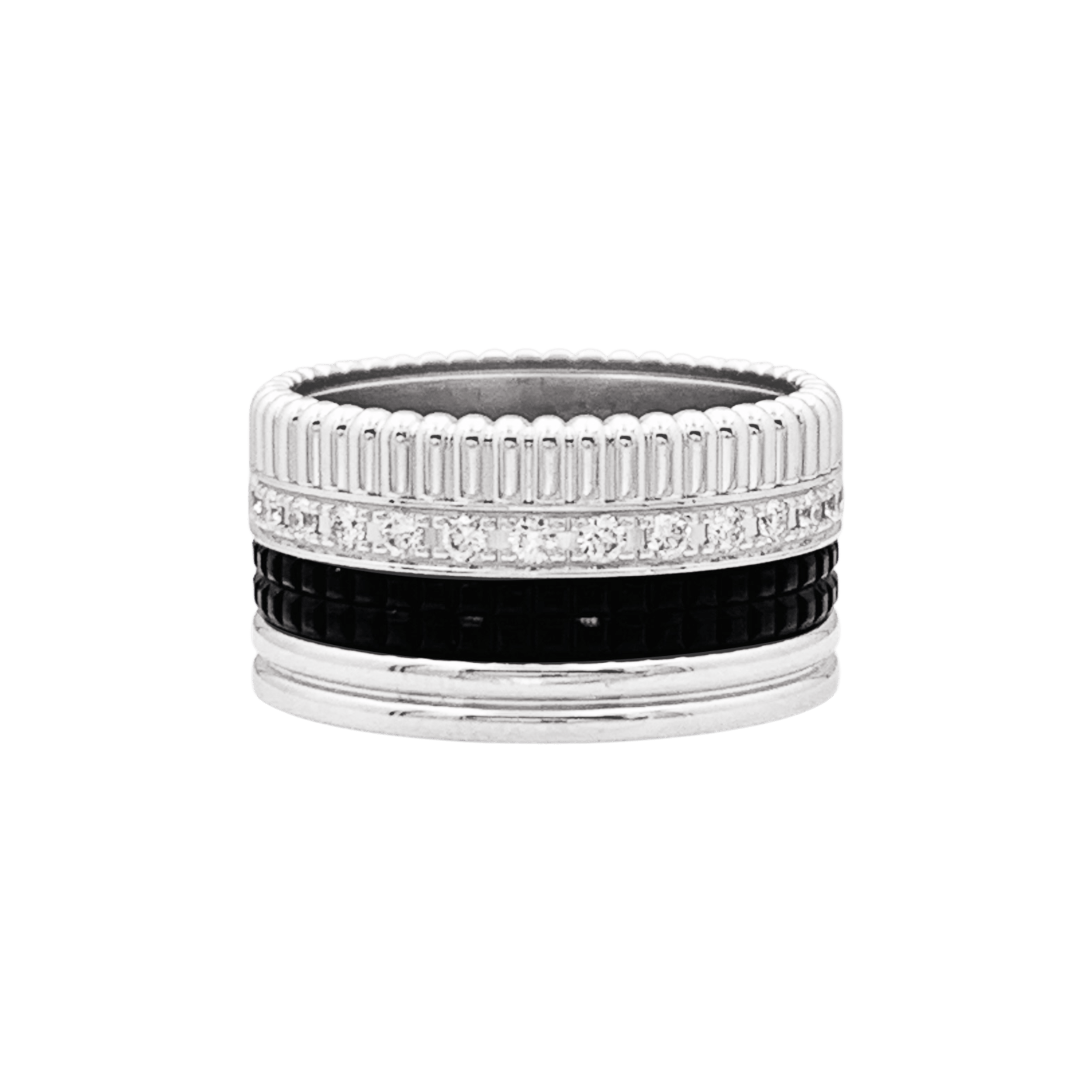 Bague Boucheron, "Quatre Black Edition Large", or blanc, PVD et diamants.