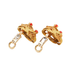 Boucles d'oreilles Clips en or jaune et corail