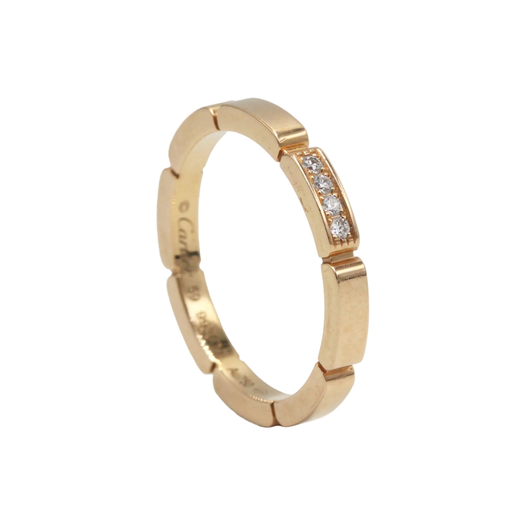 Bague Alliance CARTIER Panthère en or rose et diamants