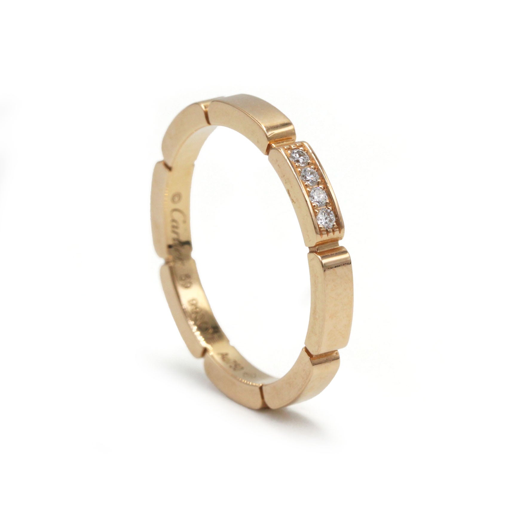 Bague Alliance CARTIER Panthère en or rose et diamants