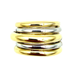 Bague POMELLATO "Tubolare" en or blanc et or jaune