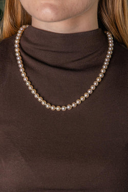 Collier  Or blanc  Perle