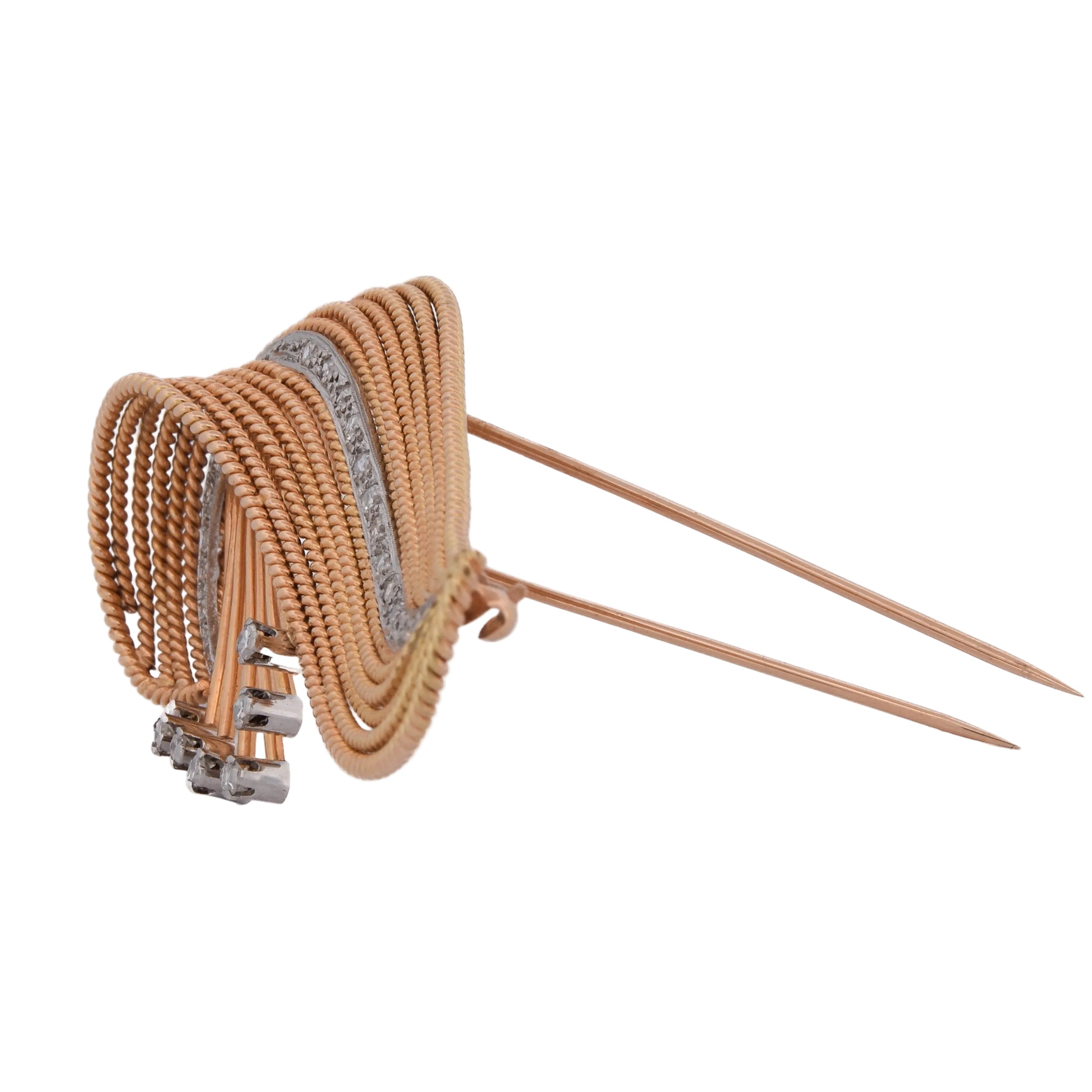 Broce Clip en or jaune et diamants