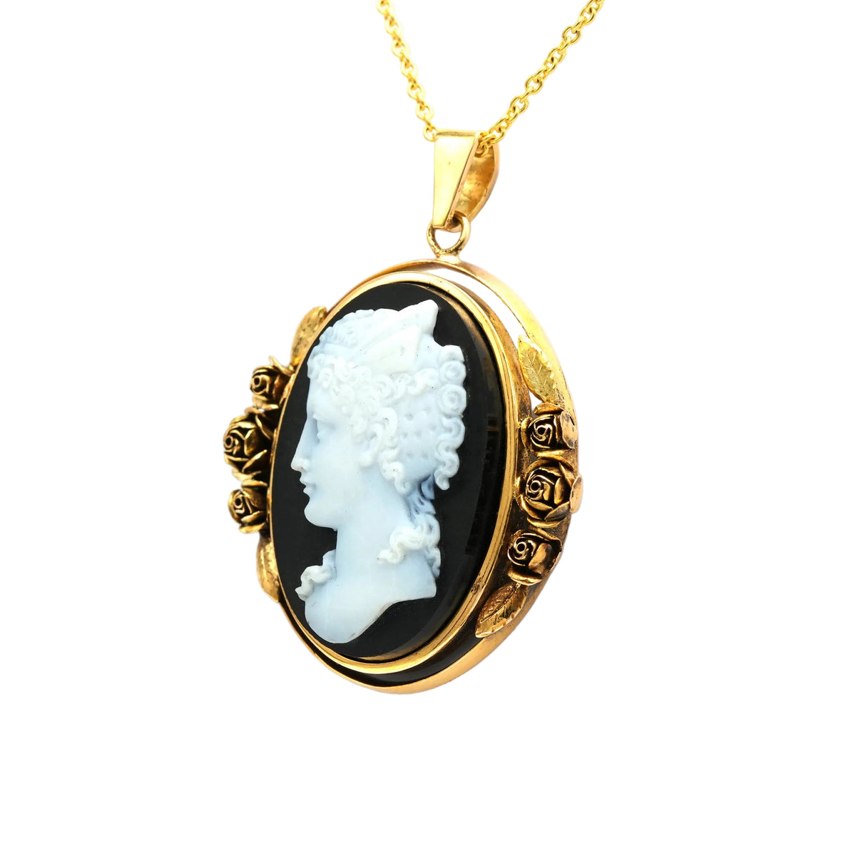 Pendentif en or jaune et agate