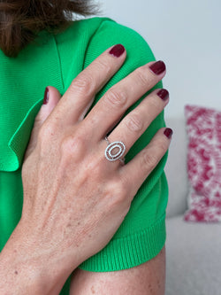 Bague Chaîne en or blanc et diamants