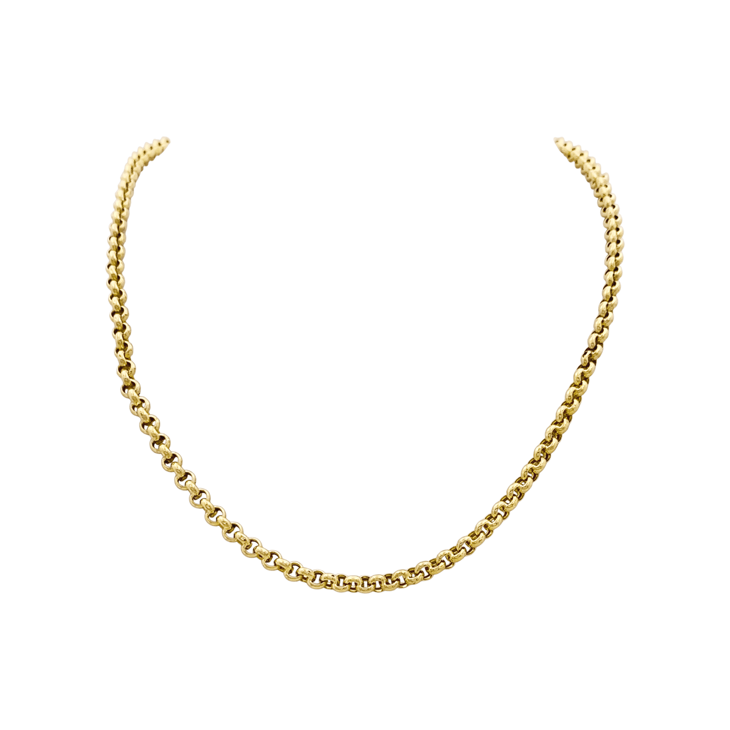 Collier maille jaseron, or jaune.