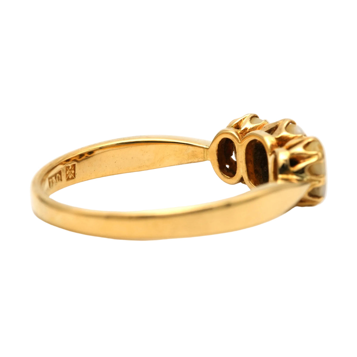 Bague Trilogie en or jaune et dents