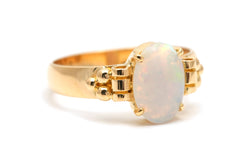 Bague Solitaire en or jaune et opale