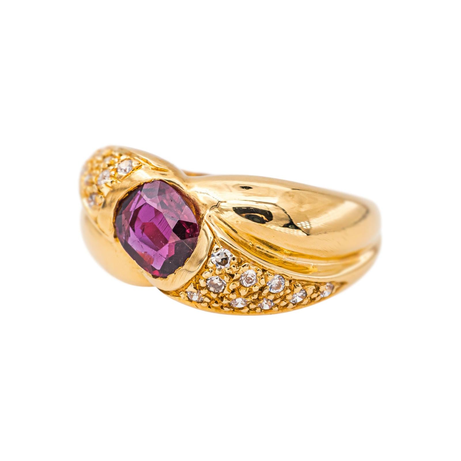 Bague Or jaune Rubis
