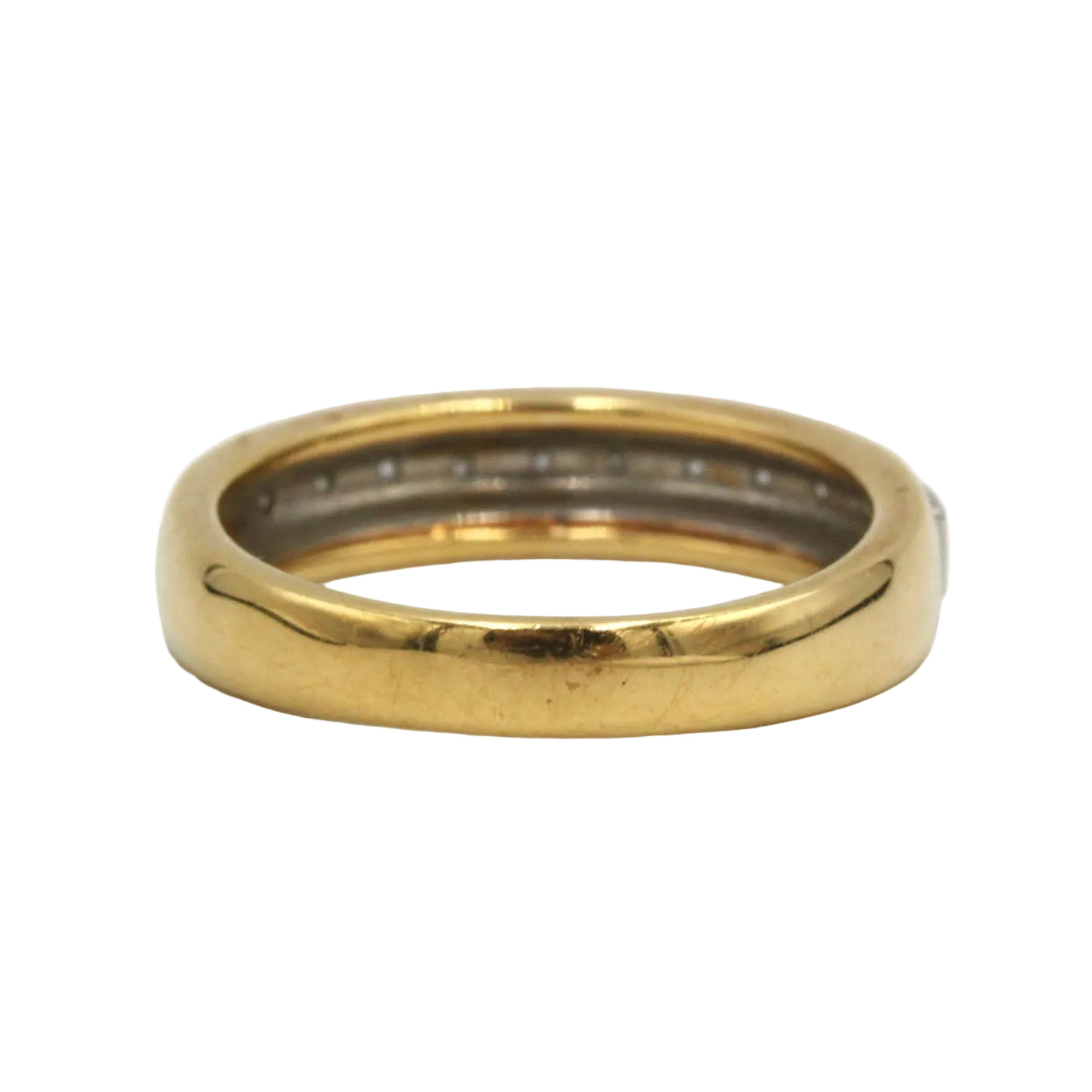 Bague Alliance en or jaune, platine et diamants