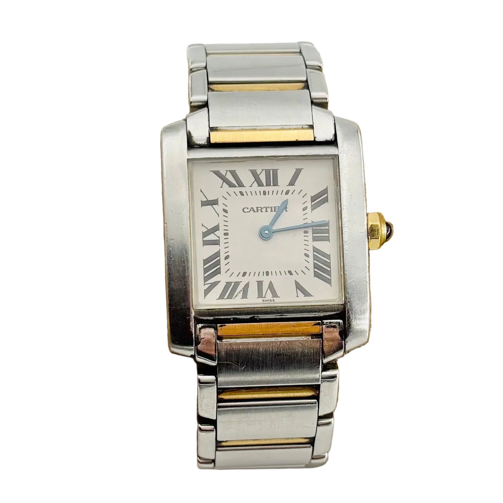 Montre CARTIER "Tank française" en or jaune et acier