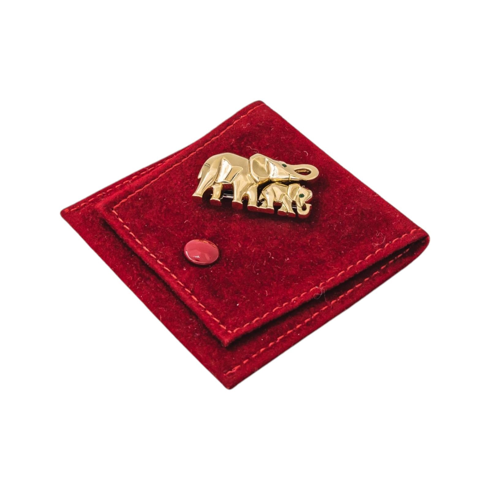 Cartier Broche Route des indes Or jaune Emeraude
