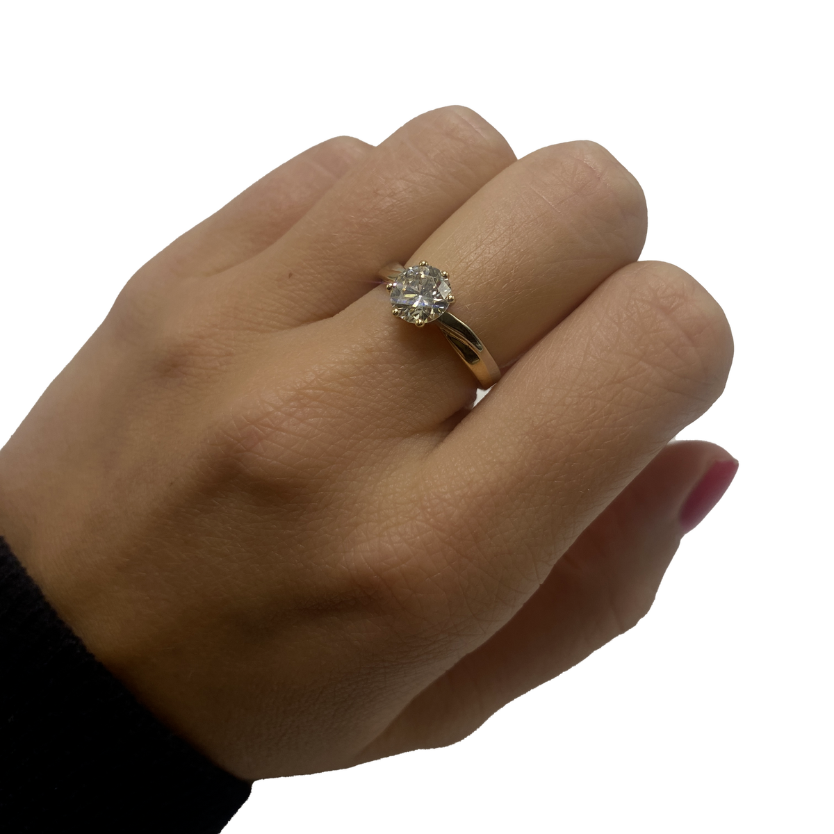 Bague Solitaire en or blanc, or jaune et diamant