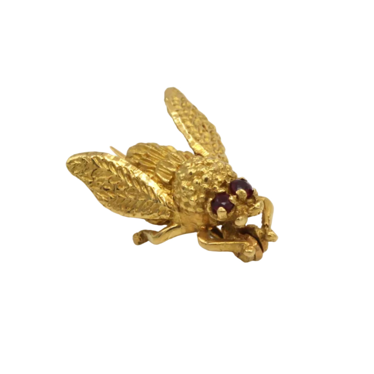 Broche Épingle en or jaune et rubis