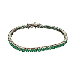 Bracelet Ligne en or blanc et émeraudes