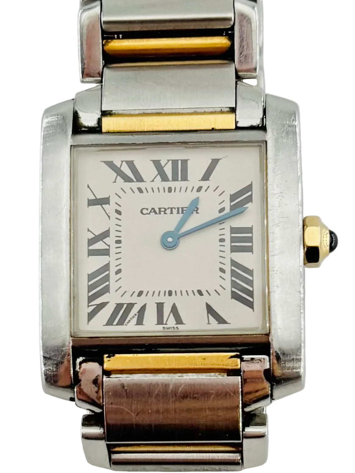 Montre CARTIER "Tank française" en or jaune et acier