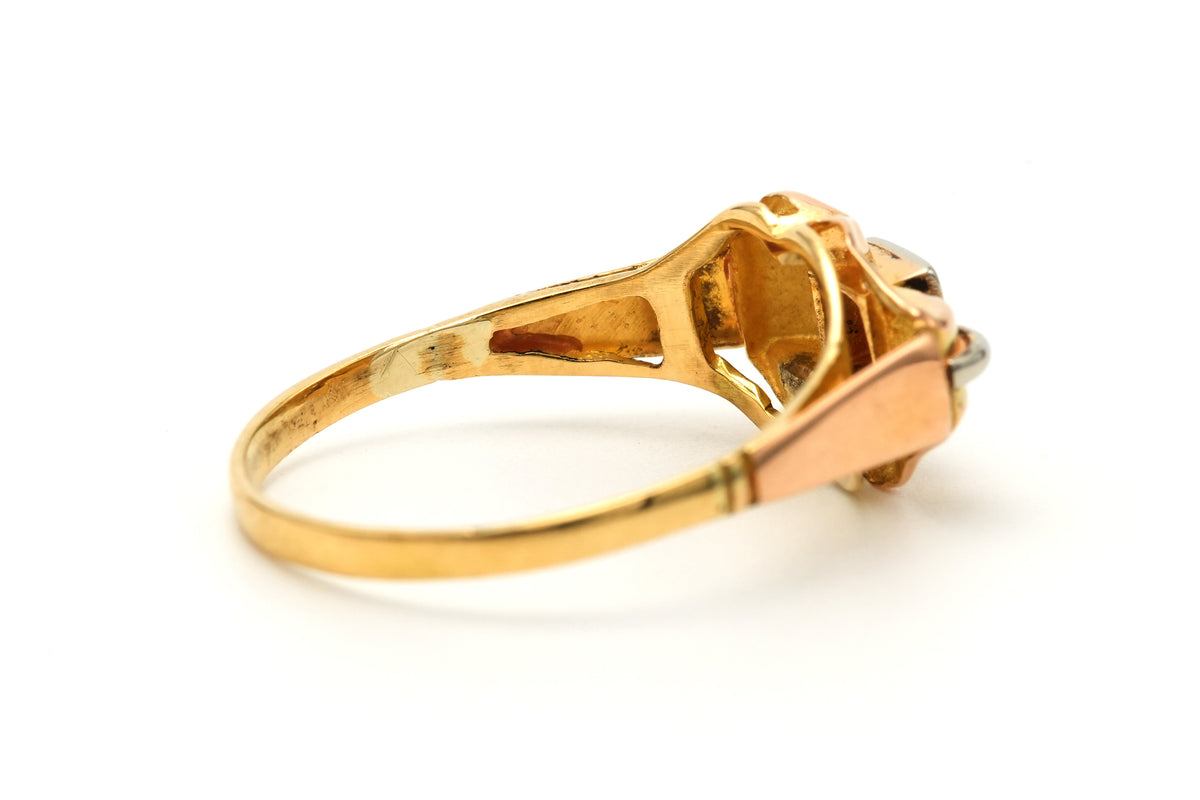 Bague Tank en or blanc, or jaune et diamants