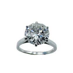 Bague Solitaire en or blanc, platine et diamant