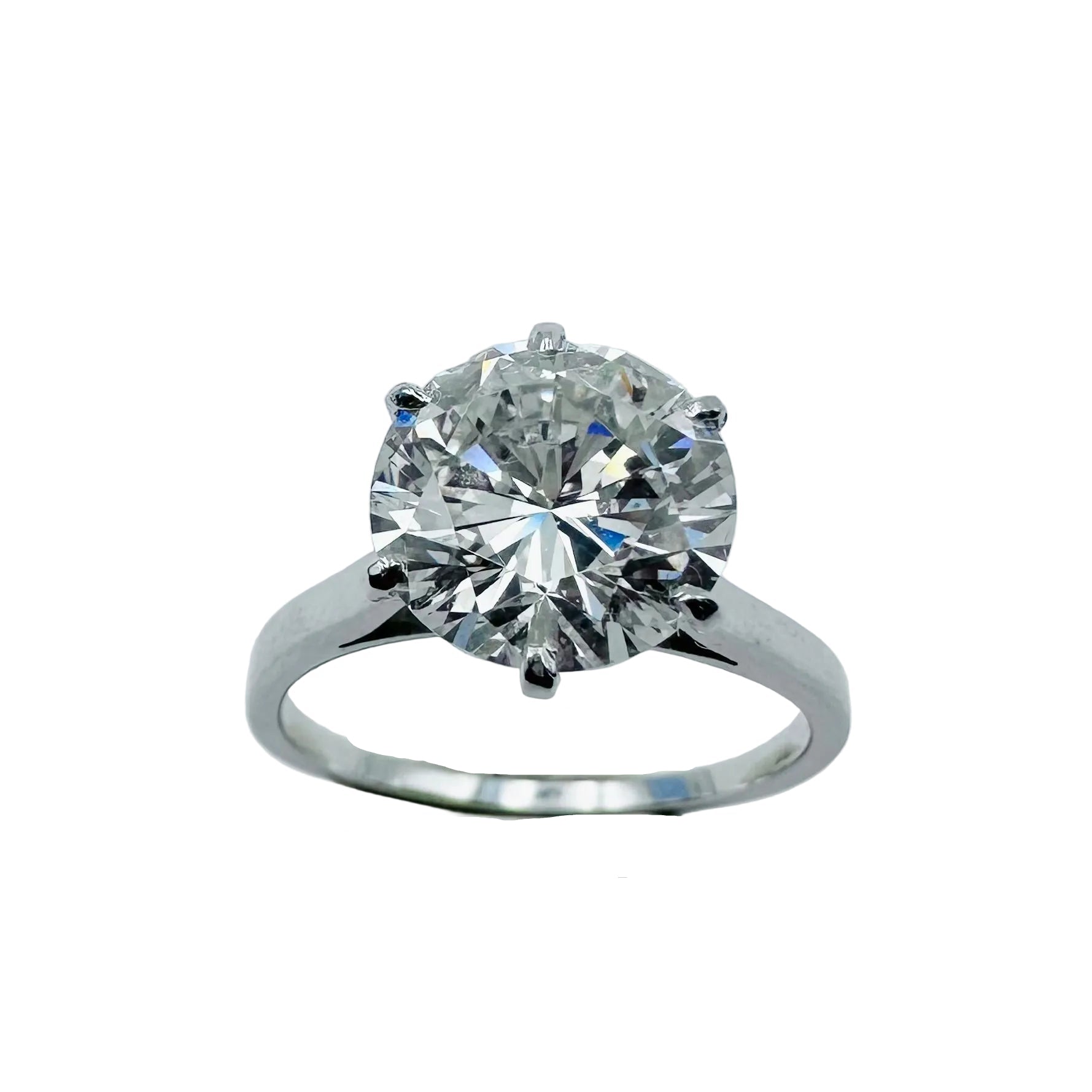 Bague Solitaire en or blanc, platine et diamant