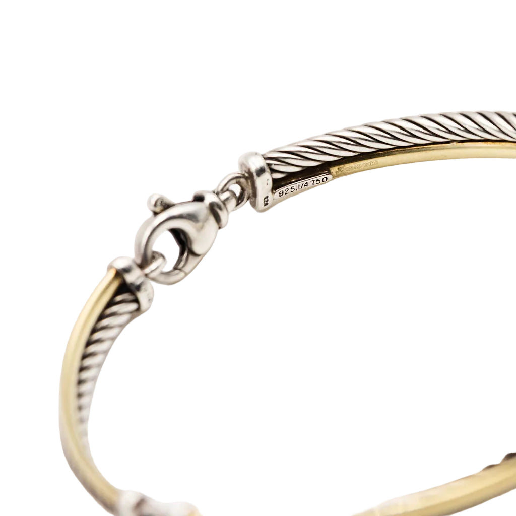 Bracelet DAVID YURMAN "Crossover" en argent et or jaune