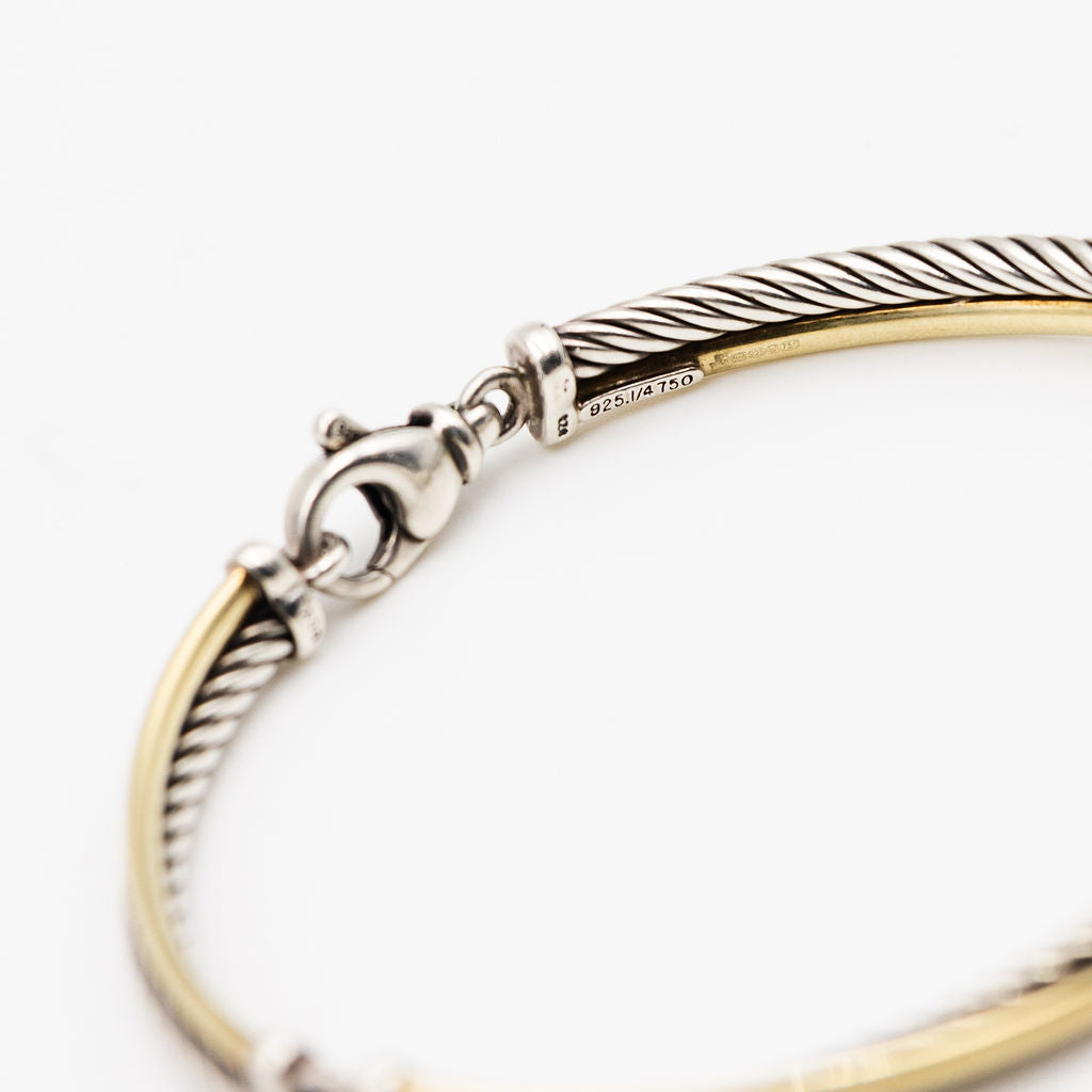 Bracelet DAVID YURMAN "Crossover" en argent et or jaune