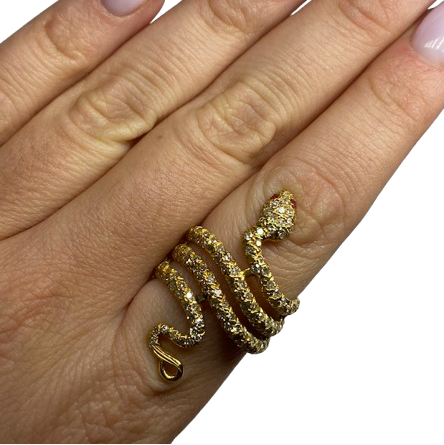 Bague en or jaune et diamants