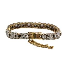 Bracelet Ligne en or jaune, argent et diamants