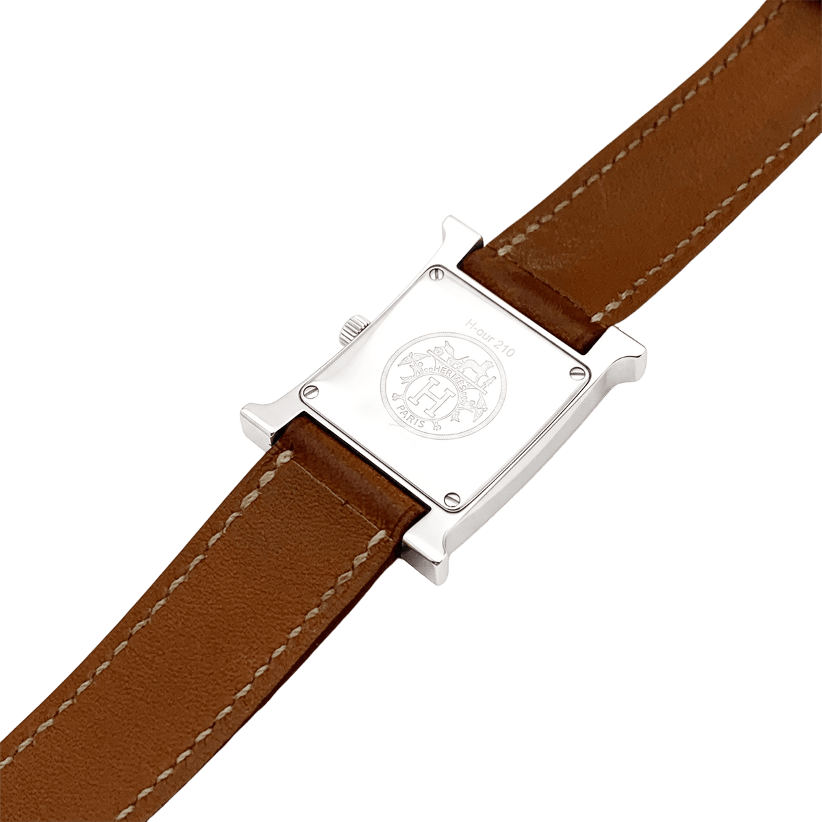 Montre HERMÈS "Heure H" PM en acier et cuir