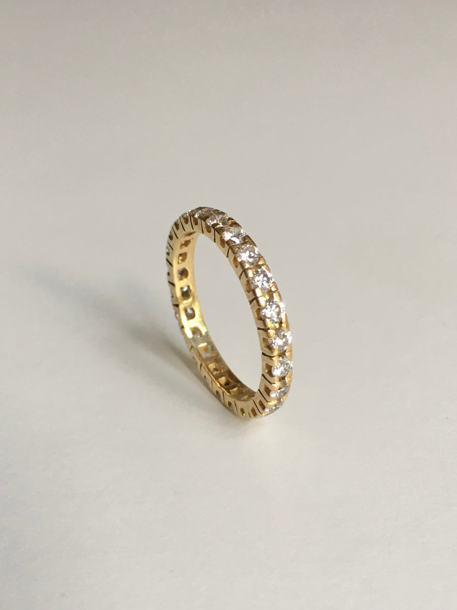 Bague Alliance en or jaune et diamants