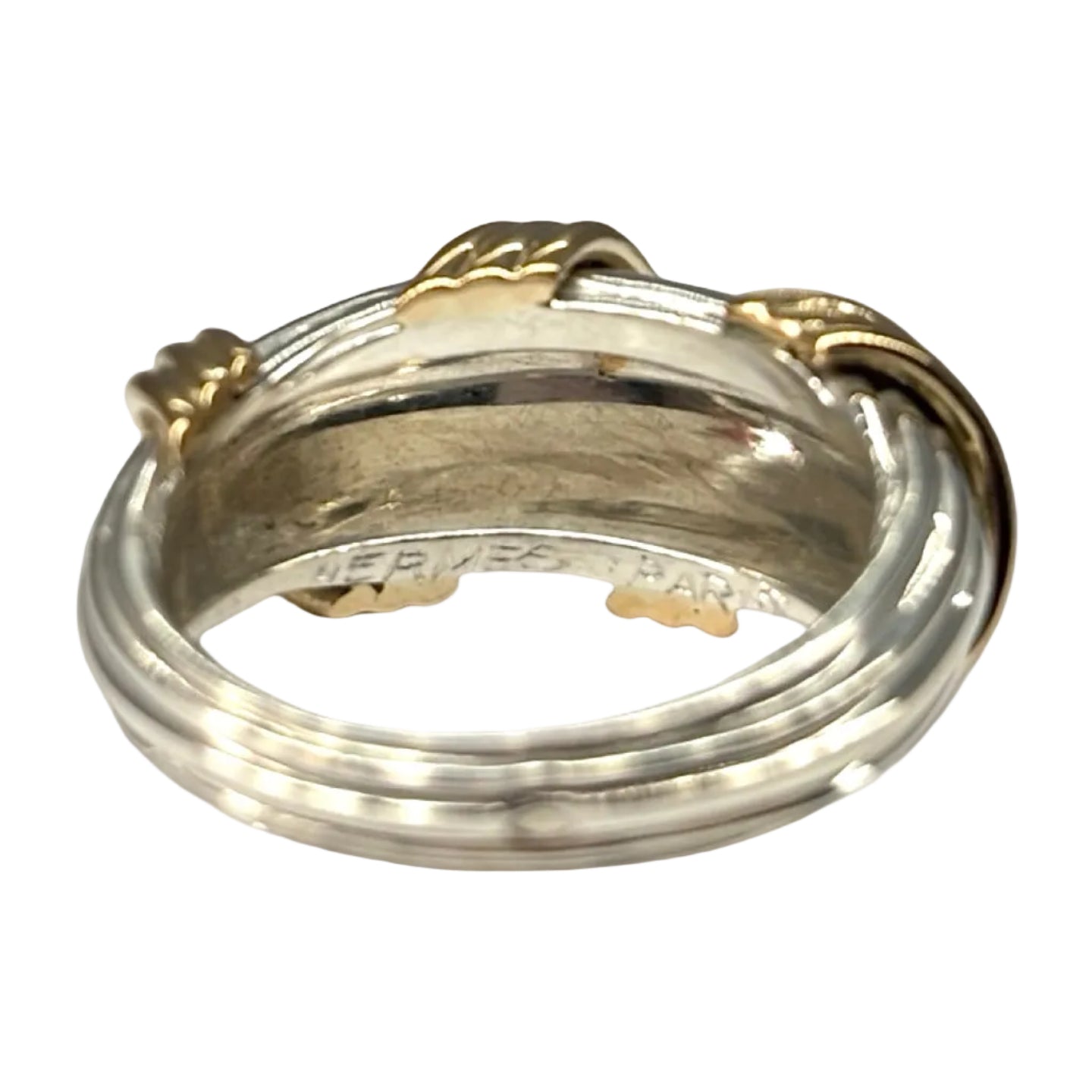 Bague Jonc HERMÈS en or jaune et argent