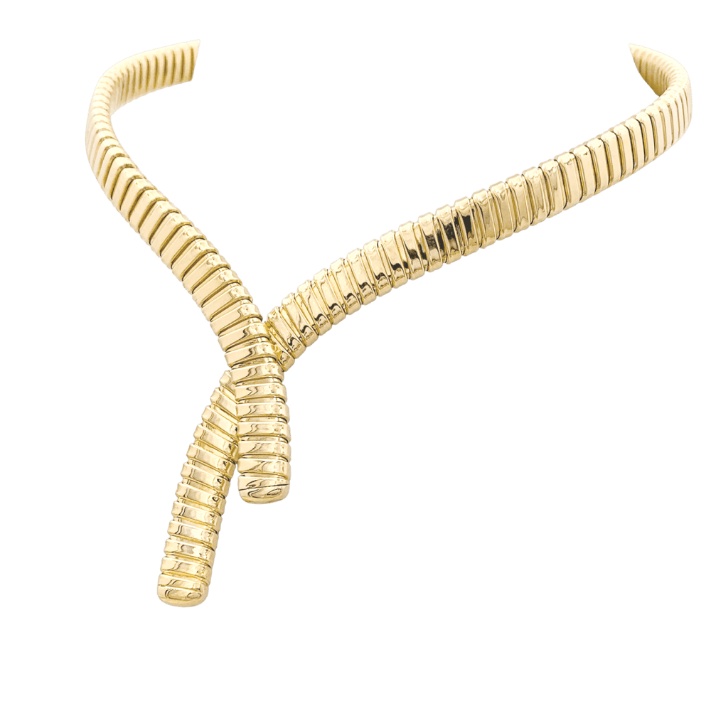 Collier "Tubogas" croisé, or jaune.