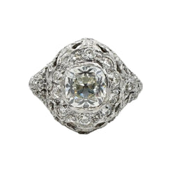 Bague Dôme en platine et diamants