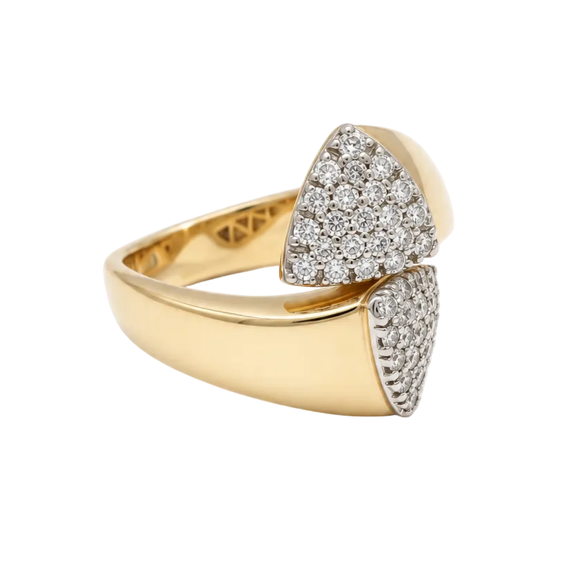 Bague Toi & Moi en or jaune et diamants