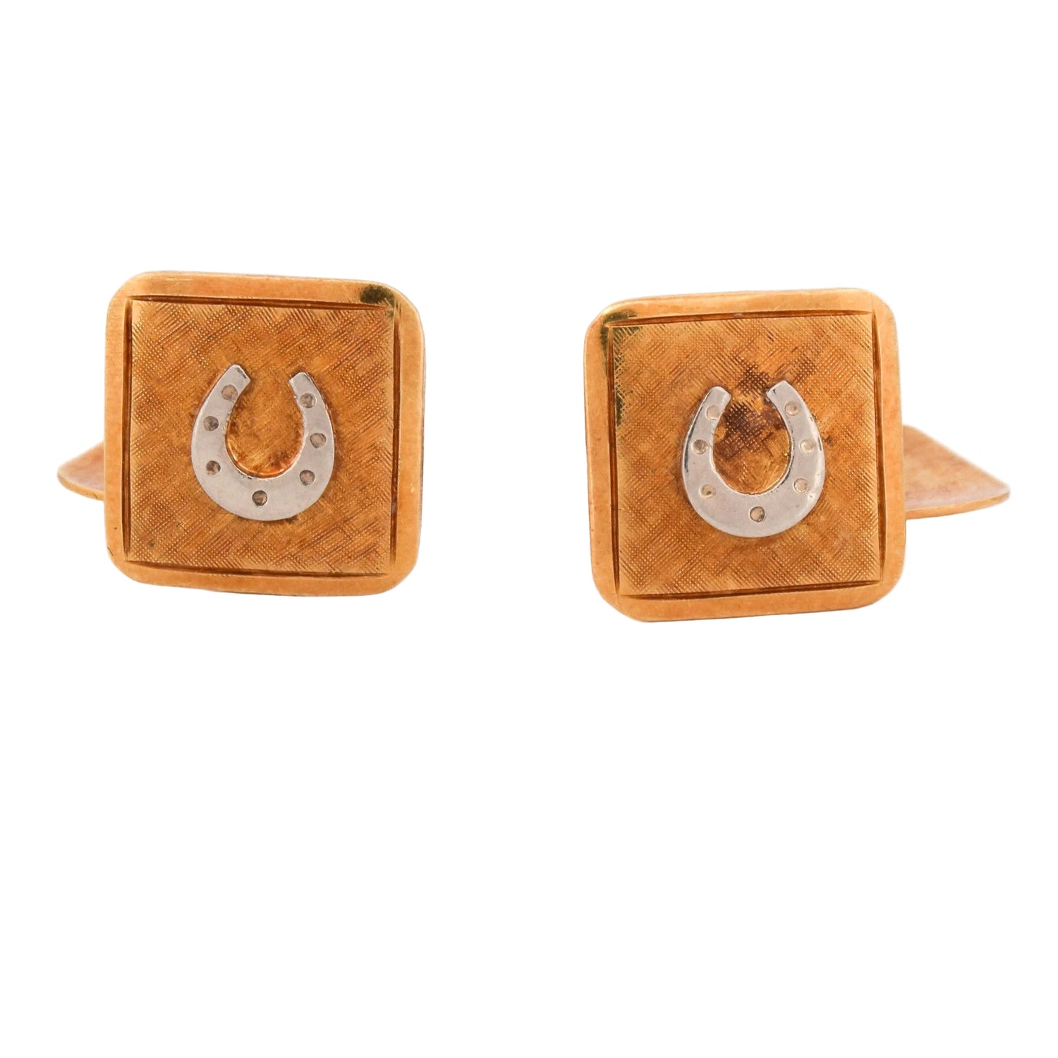 Boutons de manchette en or blanc et or jaune