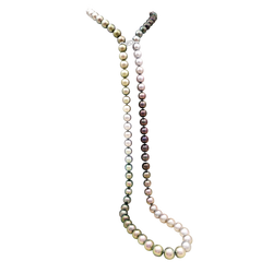 Sautoir perles de Tahiti, or blanc et diamants.
