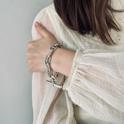 Bracelet Maille HERMÈS "Chaîne d'Ancre" en argent