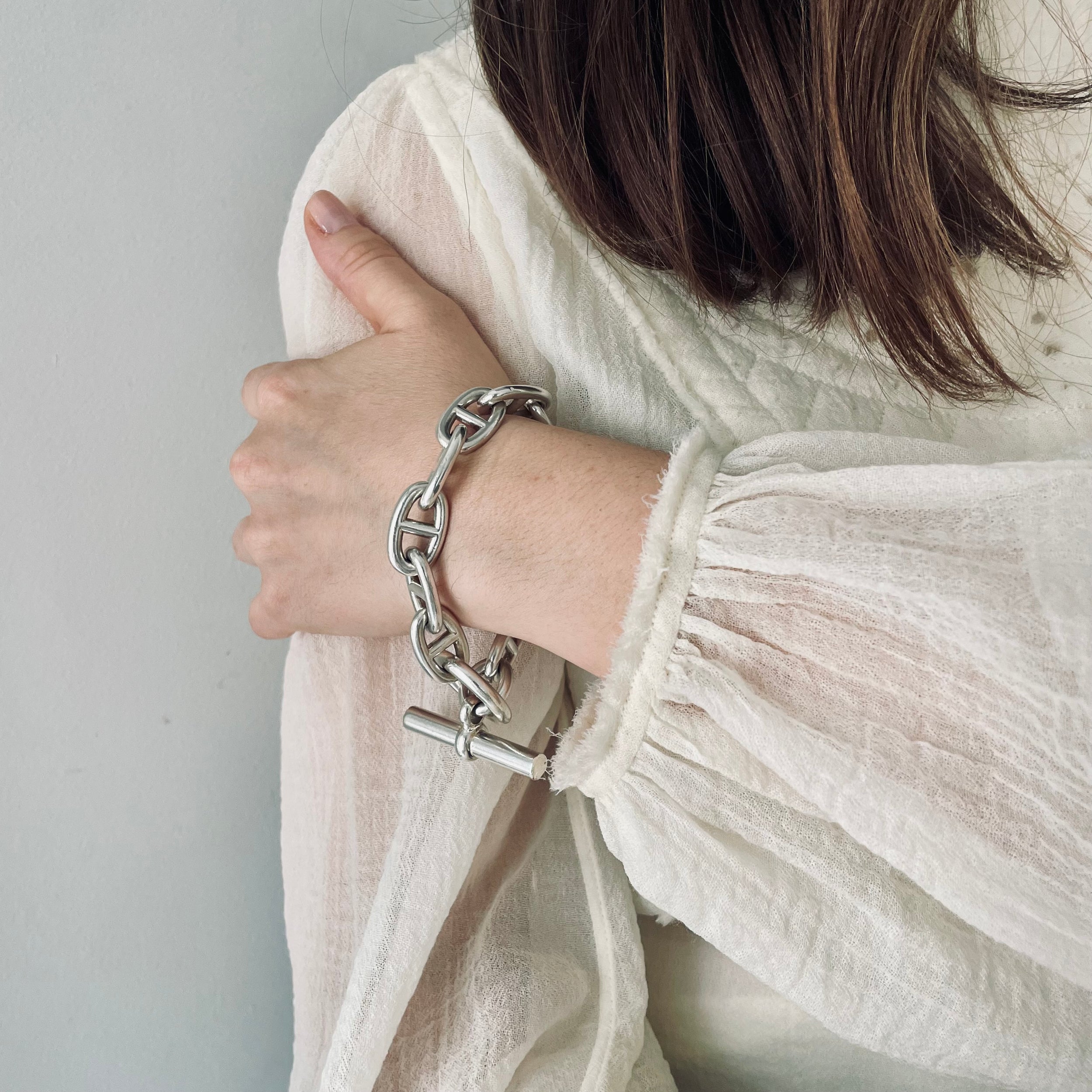 Bracelet Maille HERMÈS "Chaîne d'Ancre" en argent