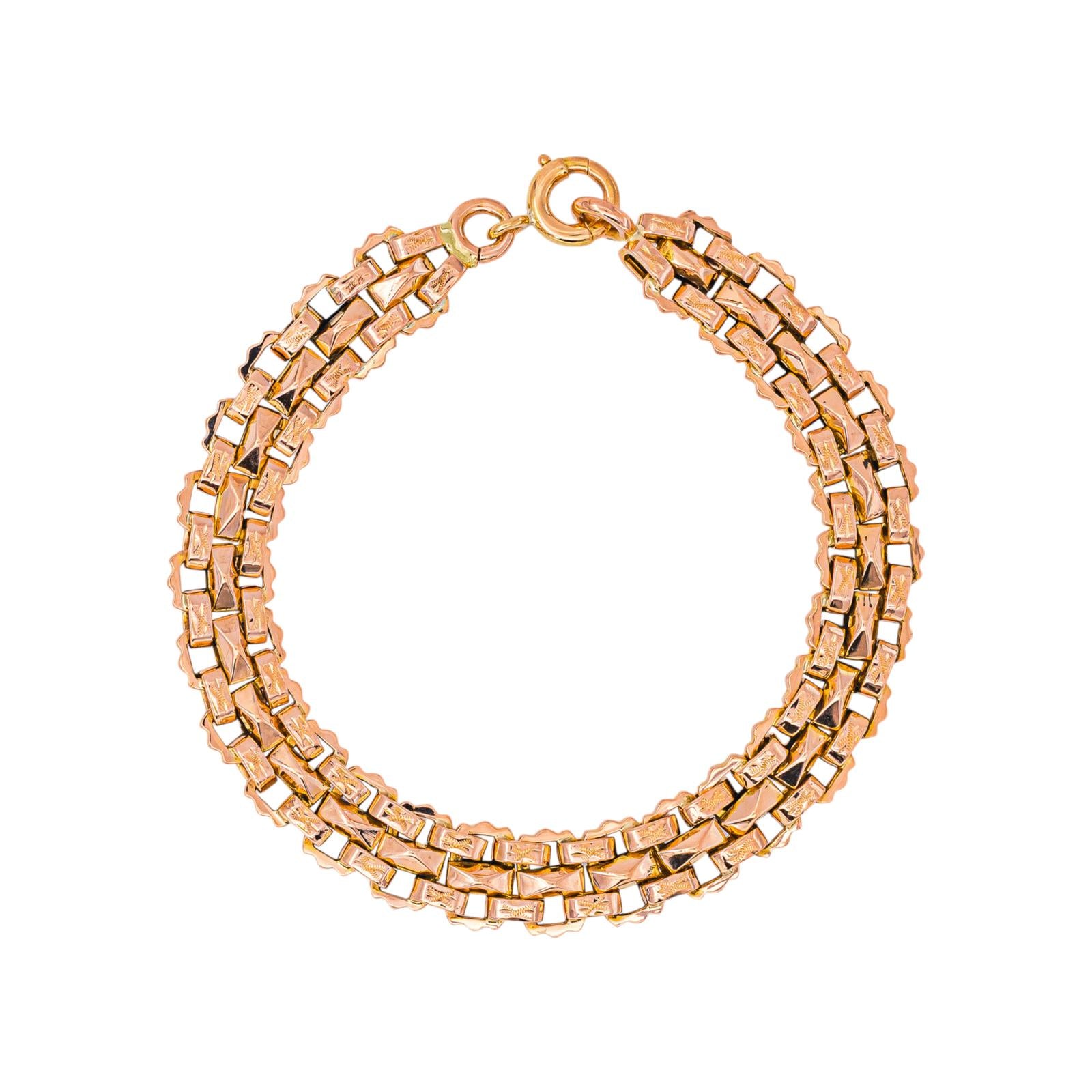 Bracelet Maille Tank Or rose